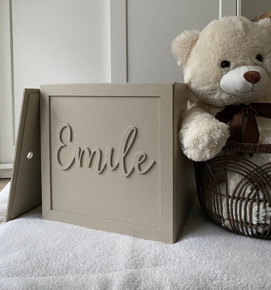 Speelgoedkist met naam - Toybox with name - M 40x40x40 cm