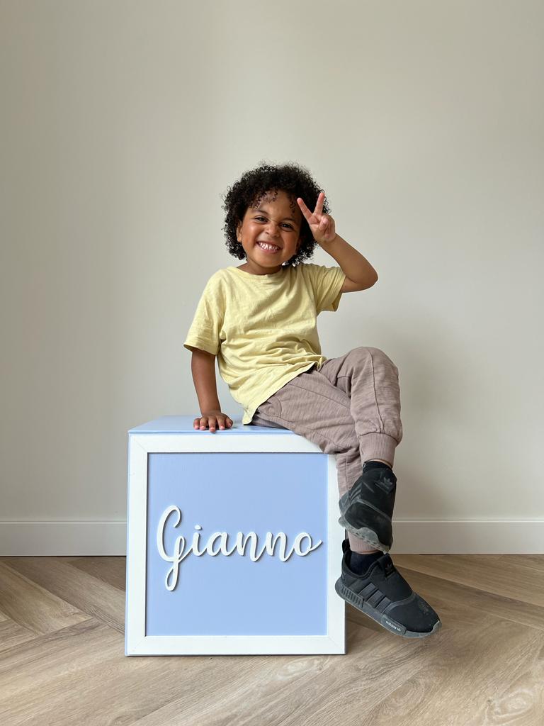 Speelgoedkist met naam - Toybox with name - M 40x40x40 cm